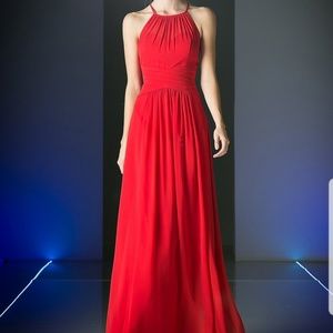 HALTER OVERLAY EVENING DRESS BY CINDERELLA DIVINE 